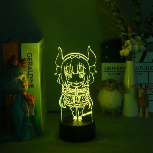 Led Night Light Miss Kobayashis Dragon Maid 3d Lamp Anime for Room Decor Nightlight Kid Child Birthday Gift Kanna Kamui Light