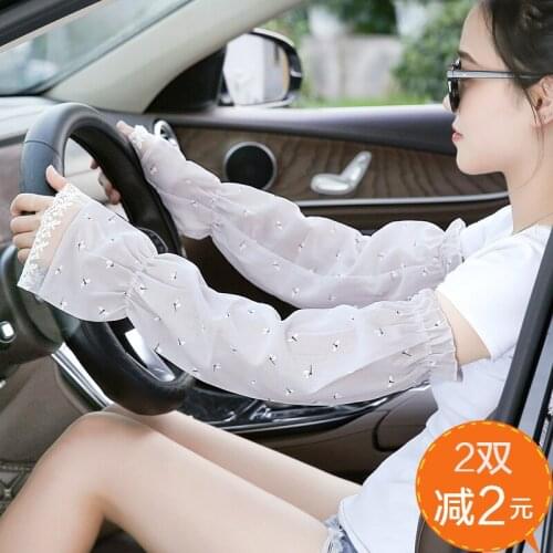 Summer sun protection cuff female arm sleeve long thin cotton and linen anti-ultraviolet wide loose car sleeve sleeve hand