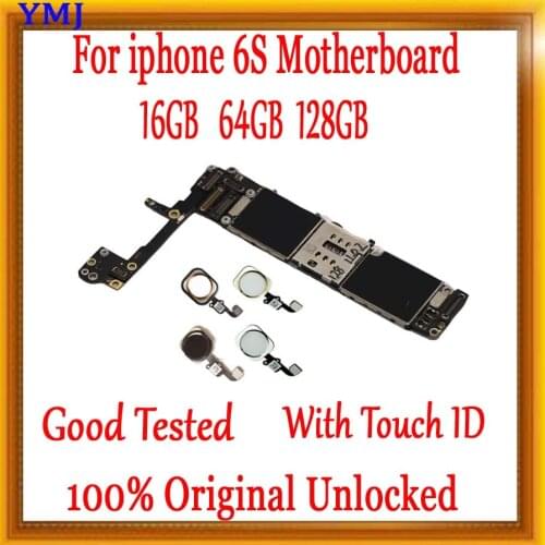 16GB/ 64GB/ 128GB for iPhone 6S 6 S Motherboard with/no Touch ID,Original unlocked for iphone 6S Mainboard+Chips,Clean iCloud
