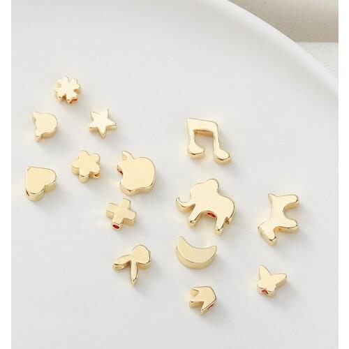 Copper Beads Small Loose Beads Gold Accessories Beads DIY Jewelry Spacer Beads Bracelet Necklace