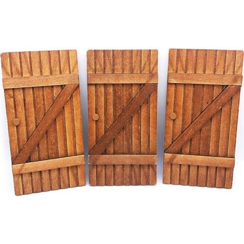 1Pcs DIY Wooden 1:12 Miniaturas Dollhouse Door Doll House Furniture Accessories Wooden Toy House