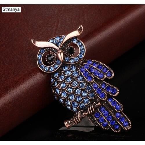 Owl Brooch - Fashion Rhinestone Owl Brooch Pin Garment Accessories Animal Brooch Lucky Jewelry For Romantic Gift 15040