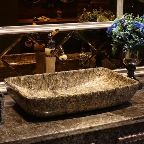 Rectangle Jingdezhen Bathroom ceramic sink wash basin Counter Top Wash Basin Bathroom Sinks vanity basin