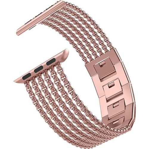 Stainless Steel Strap for Apple Watch Band 6 5 44mm 40mm Women Metal Chain Bracelet for iWatch Series SE 4 3 38mm 42mm Watchband