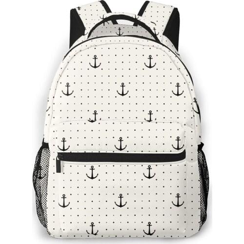 2021 OLN Backpack Women Shoulder Bag Retro Anchors Pattern Fashion School Bag For Teenage Girl Backpacks Travel Bag