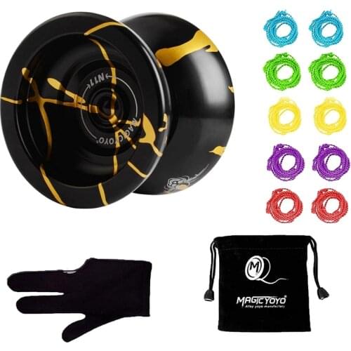 MAGICYOYO N11 Alloy Aluminum Professional Yoyo Unresponsive YoYo Ball with Bag, Glove and 10 Strings