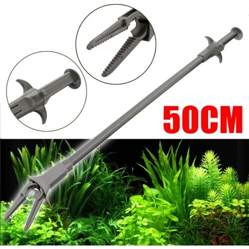50cm Long Aquarium Fish Tank Plastic Plant Pruning Tongs Tweezer Pliers Tool Plastic Aquarium Cleaning Clamp