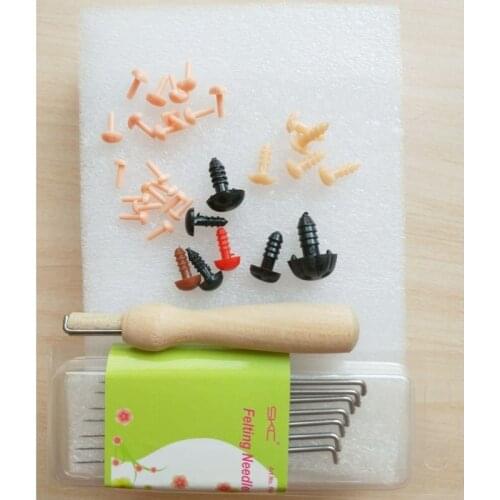 WFPFBEC DIY wool for needle felting doll animal nose handle tools mat sets wool roving