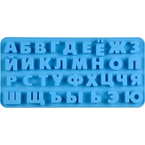 Russian Alphabet Silicone Mold 3D Letters Chocolate Mold Cake Decorating Tools Tray Fondant Molds Jelly Cookies Baking