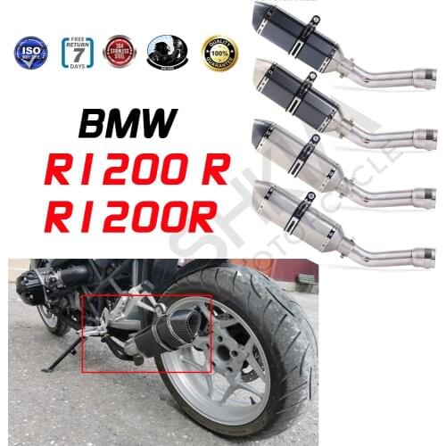 Motorcycle Full System Exhaust Escape Muffler Middle Link Pipe Slip On For BMW R1200 R R1200R Exhaust