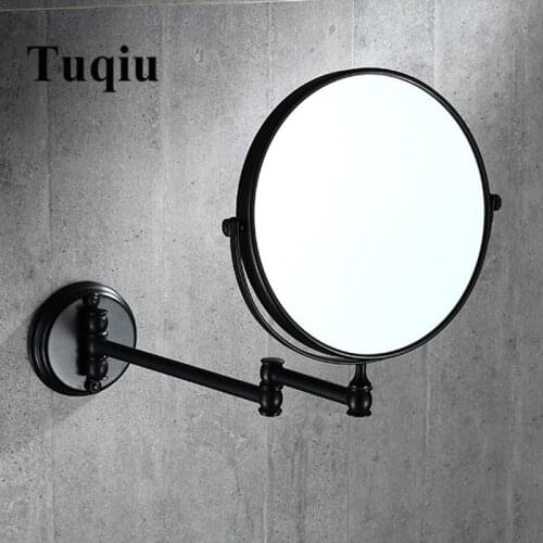 Dressing Mirror Wall Mounted 8 inch Brass 3X/1X Magnifying Mirror Folding Black Oil/Gold Makeup Mirror Cosmetic Mirror Lady Gift