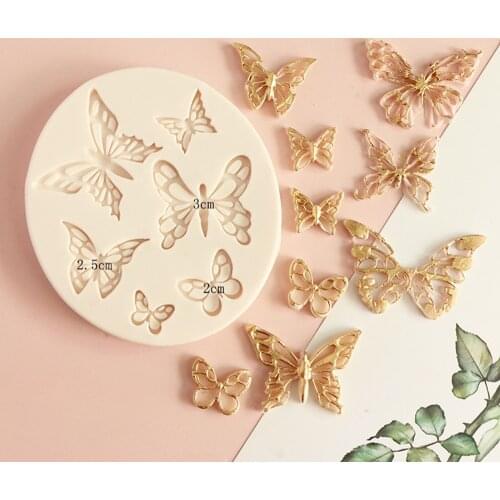 XiaoXiang Butterfly Fondant Silicone Mold Sugarcraft Wedding Cake Decorating Tools Resin Chocolate Molds Mold For Baking M1379