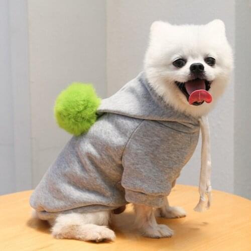 A Winter Warm Pet Dog Clothes Cute Hairball Hoodies Pet Coat for For Small Medium Dogs Yorkshire bulldog Pet Costume Jacket