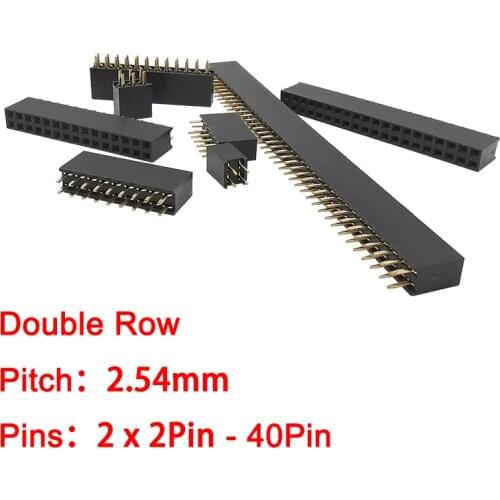 10Pcs/Lot 2* 2P-40Pin Double Row Female Socket PCB Connectors Pitch 2.54mm Breakaway Straight Pin Header Terminal for Arduino