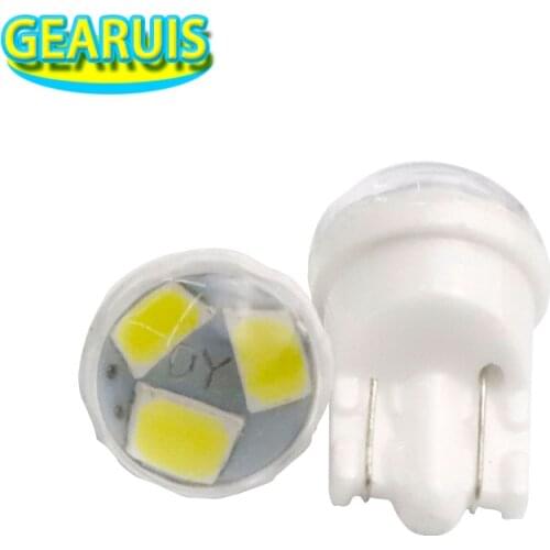 100X Car T10 Ceramic Mini 3 SMD 2835 W5W LED 18*11*9mm 20MA Reading Parking Lights Sidemarker Sidelight Bulbs white amber 12V