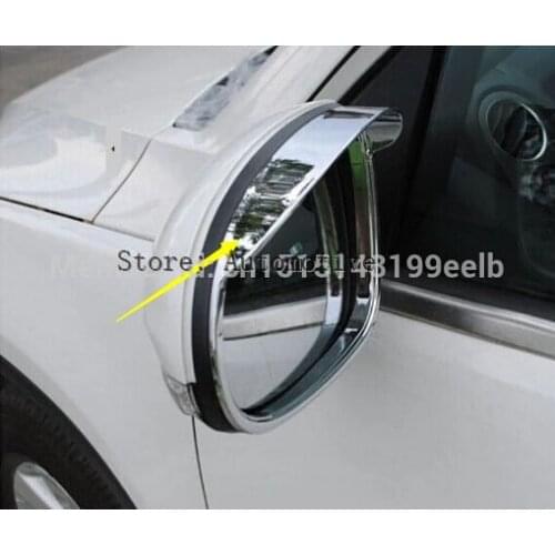 2pcs ABS Car Rearview Mirror Rain Eyebrow Side Shineld Cover Stickers For Skoda Yeti 2014 2015 2016 2017