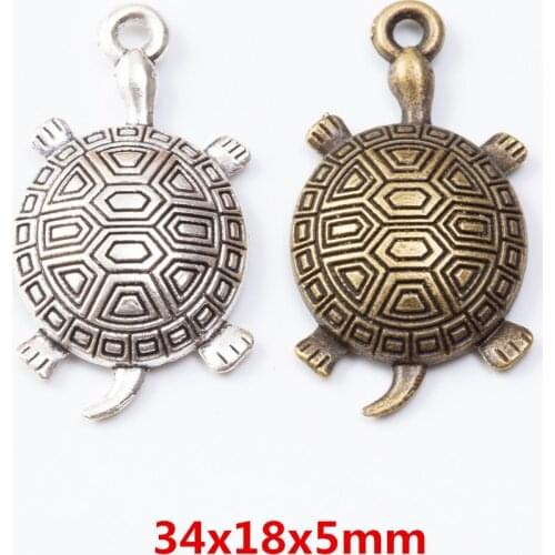 20 pieces of retro metal zinc alloy Tortoise pendant for DIY handmade jewelry necklace making 7289