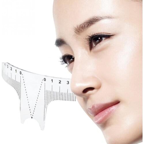 200 pcs Brand New Eyebrow Grooming Stencil Shaper Ruler Measure Tool Makeup Reusable Eyebrow Ruler Tool Measures DHL