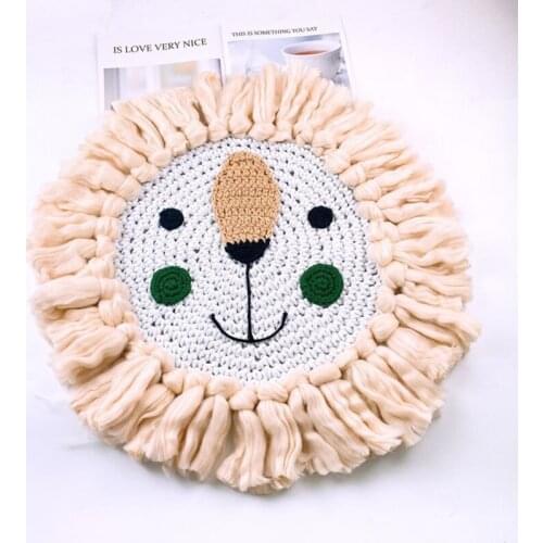 2021 New Nordic Hand Woven Cotton Thread Weaving Cartoon Animal Wall Hanging Decorations