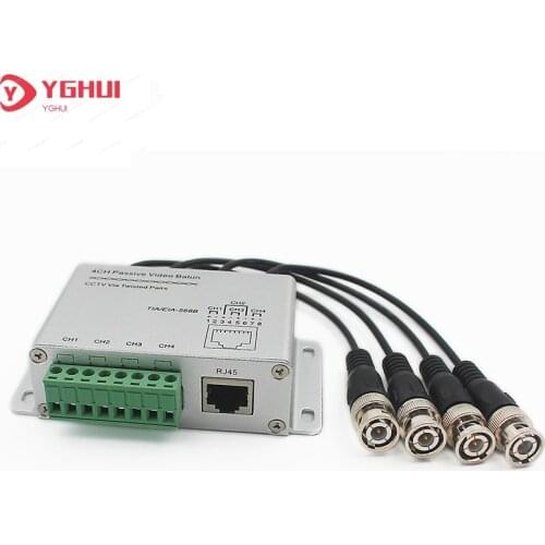 4 Channel 8 Channel CCTV Passive Transmitter Video Balun BNC Male To UTP RJ45 Cat5 UTP Balun Transmission For CCTV Camera System