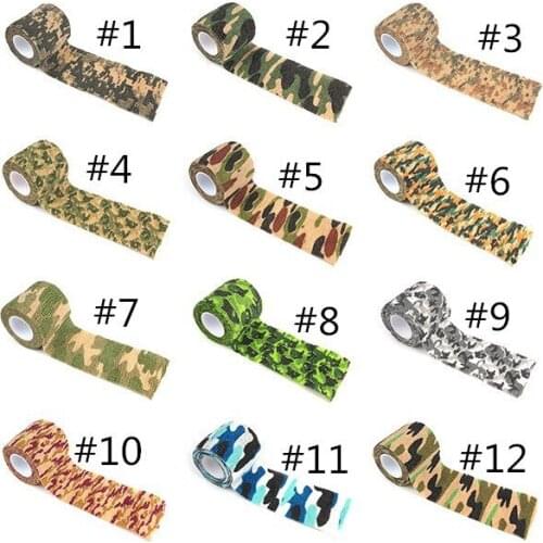 5cm Multi-functional Camo Tape Non-woven Self-adhesive Camouflage Wrap Hunting Cycling Waterproof Non-Slip Camo Stealth Tape