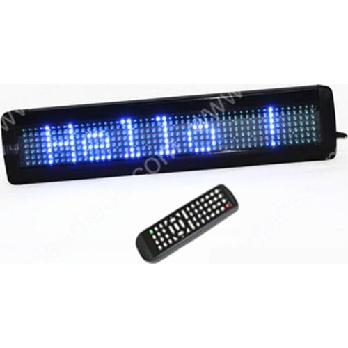 7x50 pixels Blue One Line Scrolling Message Display Remote Programmable LED Sign