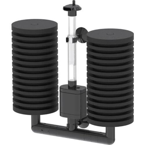 Practical Aquarium Submersible Filter Pump Double Biochemical Sponge Oxygen Maker Fish Tank Air Pump Skimmer Equipment for Water