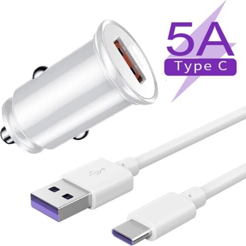 QC 3.0 Car Charger 18W Fast Charging USB Car Charger For Alcatel 3X 3V 2019 LG K40S K50S K41S K51S Mote G8 5A Type C Phone Cable