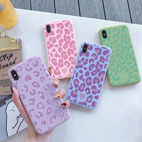 For iPhone 12 Pro Max Mini Case For iPhone 11 Pro XS MAX X XR SE 2020 7 8 6 6S 5 5S SE Plus Candy Color Leopard Fashion Soft TPU