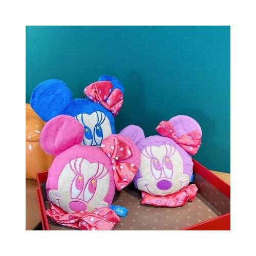 Disney Minnie 3Color Anime Plush Coin Purse Cartoon Money Bag Card Key Storage Purses Unisex Birthday Gifts New