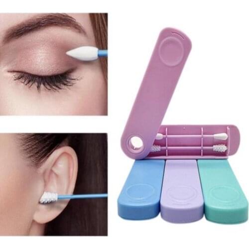 Double-headed Reusable Cotton Swab Ear Cleaning Silicone Washable Makeup Swabs Sticks Soft Flexible Make Up Tools