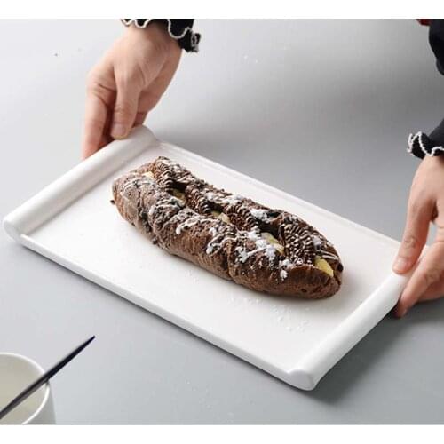 Pure white atmosphere ceramic imperial plate commonly used in hotel banquets cake sushi sashimi fruit set plate