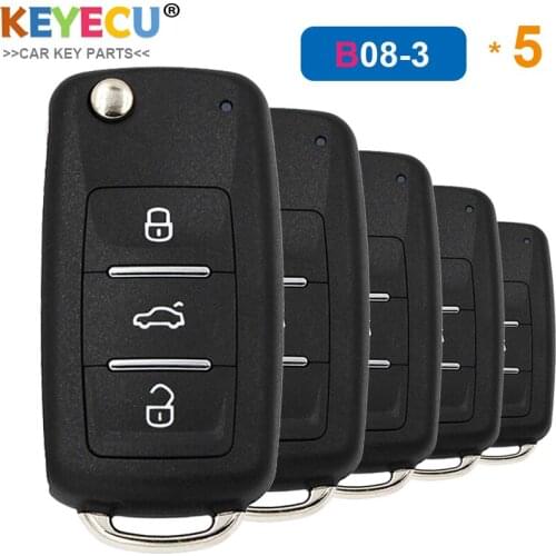 KEYECU 5PCS/Lot KEYDIY B Series B08-3 Universal Remote Control Car Key - 3 Button - for KD900 KD900+ URG200 KD-X2 Key Programmer