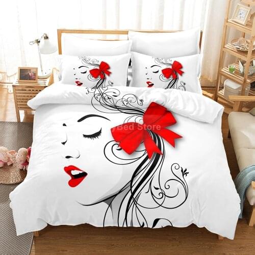 Sexy Beauty Face Bedding Set Woman 3d Duvet Cover Set Comforter Bed Linen Home Twin Queen King Single Size Fashion Luxury Girl