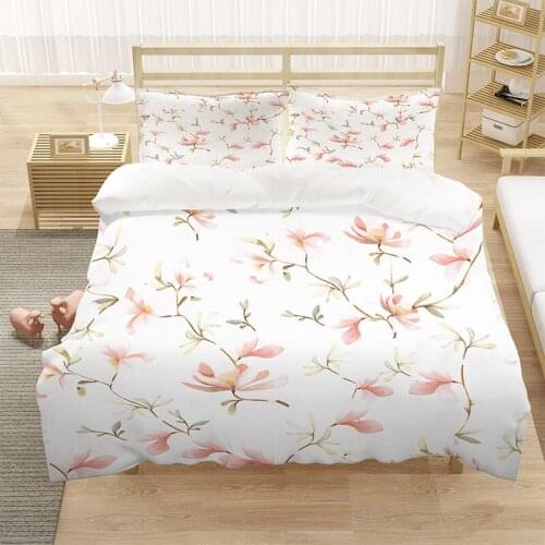 White Duvet Cover 240x220 King Size 3D Floral Bedding Set 2/3Pcs Adult Child Quilt Cover Pillowcase Single Twin Double Queen