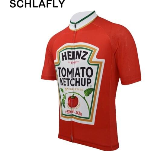 Red retro classic cycling jersey summer short sleeve tour bike wear jersey road jersey breathable cycling clothing schlafly
