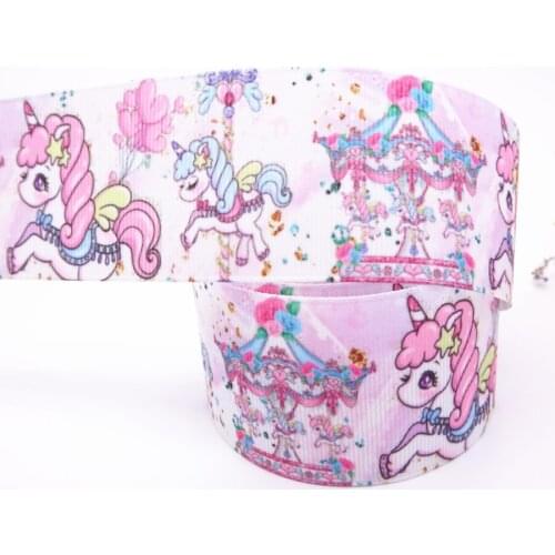 50 Yards 1" 25MM/1.5" 38MM Merry-go-round Balloon Printed Grosgrain Ribbon For Crafts DIY Hair Bows Birthday Decoration M1931903