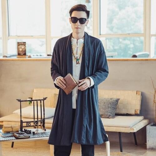 Chinese Style Summer Casual Shirt Tops 2021 New Vintage Long Hanfu Robe Tang Suit Kimono Cardigan Coat Asian Clothes Tops KK3513