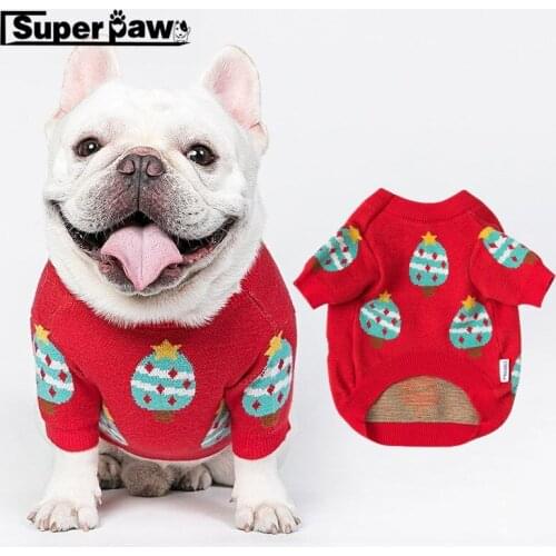 Fashion Pet Dog Christmas Sweater Jumper Clothes Winter Warm Hoodie Jacket Coat Small Medium Dogs Cat French Bulldog Pug MPC07