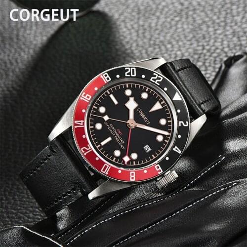 CORGEUT Watch Men Automatic GMT Luminous Clock Men Waterproof Mechanical Male Watch Top Brand Sapphire Crystal Relogio Masculino