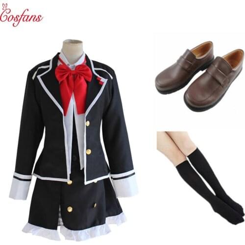 New DIABOLIK LOVERS Komori Yui School Uniform Dress Outfit Anime Cosplay Costumes Halloween women men cosplay costume sock