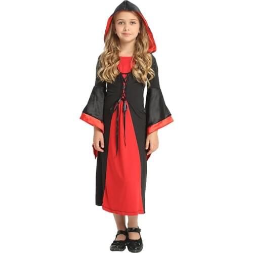 New Hot Sale Halloween Childrens Costume Goethe Little Witch Cosplay Masquerade Show Performance Fancy Stage Theme Party