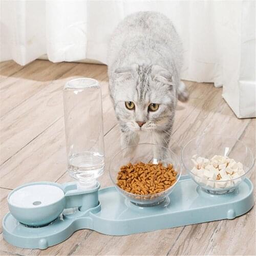 NEW Pet Dogs Cats Double 3 Bowls Food Water Feeder Container Dispenser For Dogs Cats Drinking High Quality Pet Products