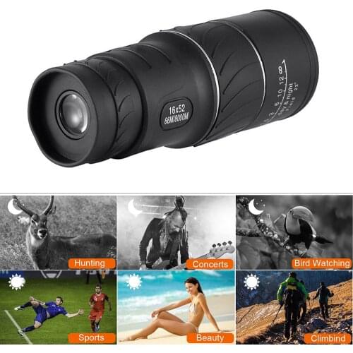 New Portable Monocular Telescope 16x52 High Powered Dual Focus Birdwatch Outdoor Hunting Camping