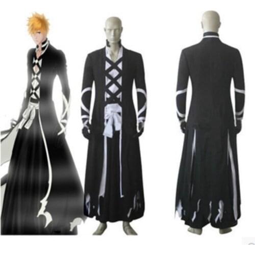Japan Anime Bleach Ichigo Kurosaki Cosplay Costume New Bankai Outfit Halloween Cosplay Costume Cloak