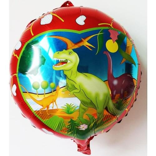 Wholesale 18'' aluminium foil balloon Dinosaur balloons round globos childrens-party-decoration aniversario birthday air baloes