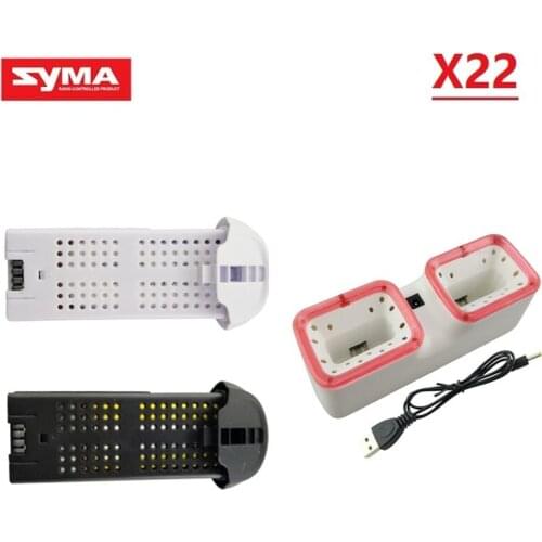 Original Battery and Charger for SYMA X22/X22W Accessories Battery for SYMA X22/X22W RC Aircraft Spare Parts 3.7V 400mah Battery