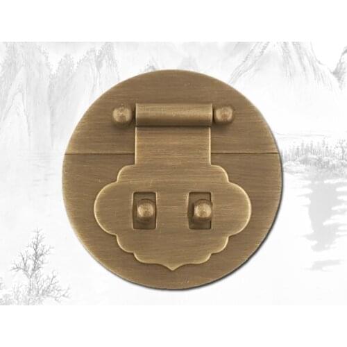 All copper carved camphor wood box buckle old style solid wood jewelry box copper movable lock gift wooden box brand copper buck