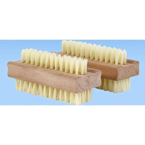 Portable Wooden Nail Art Brush Non-Slip Double Sided Hand Nail Brush Body Massage Manicure Tool Scrubber