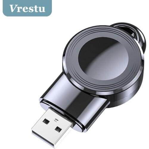 Qi Portable Wireless Charger for iWatch 5 Charging Dock Station USB Charger Base for Apple iWatch Series 5 4 3 2 1 With Keychain